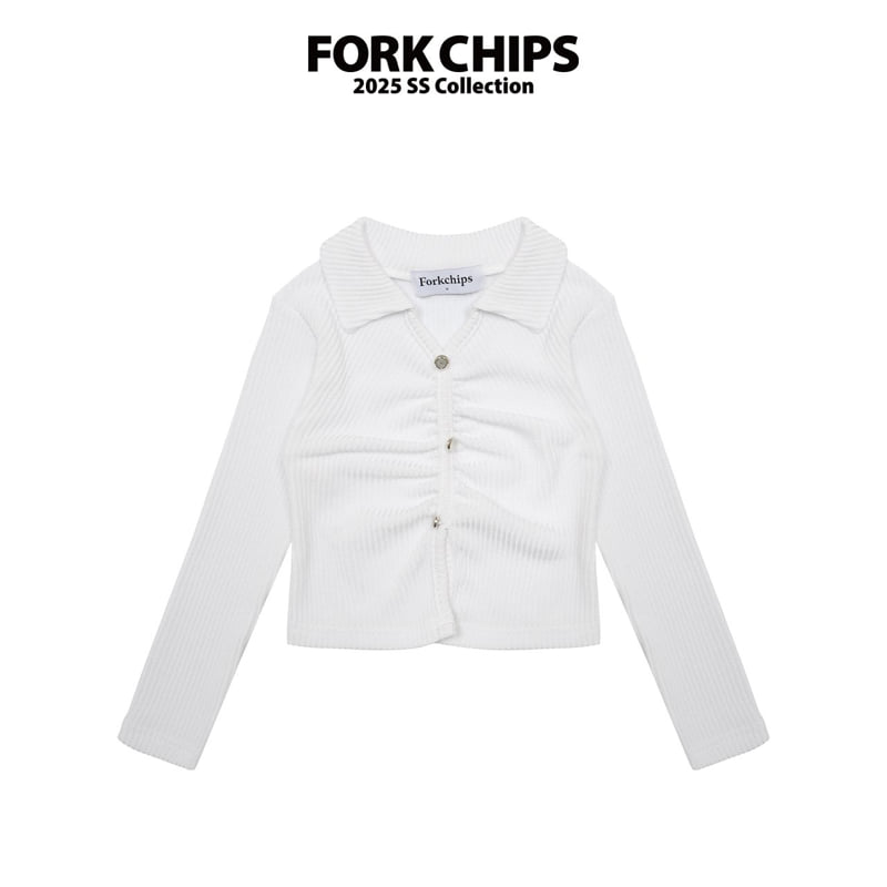 Fork Chips - Korean Children Fashion - #magicofchildhood - Bold Shirring Tee - 2