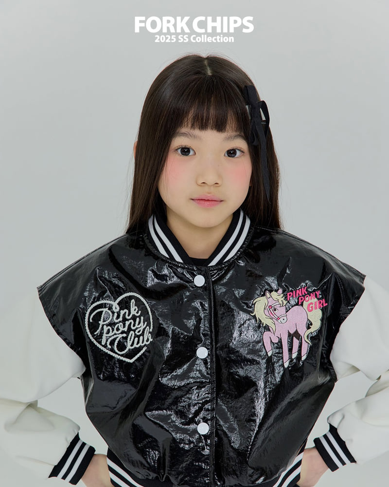 Fork Chips - Korean Children Fashion - #magicofchildhood - Pony Baseball Jacket - 12