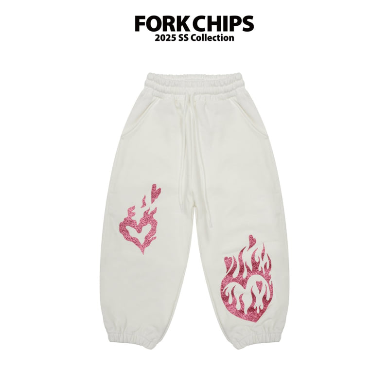 Fork Chips - Korean Children Fashion - #minifashionista - Burning Jogger Pants - 2