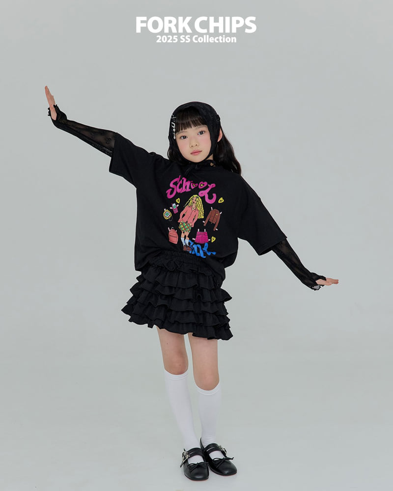 Fork Chips - Korean Children Fashion - #minifashionista - Ribbon Layered Tee - 10
