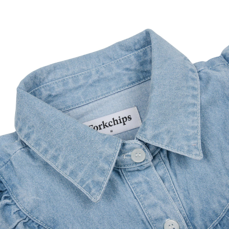 Fork Chips - Korean Children Fashion - #toddlerclothing - Hippie Denim Blouse - 4