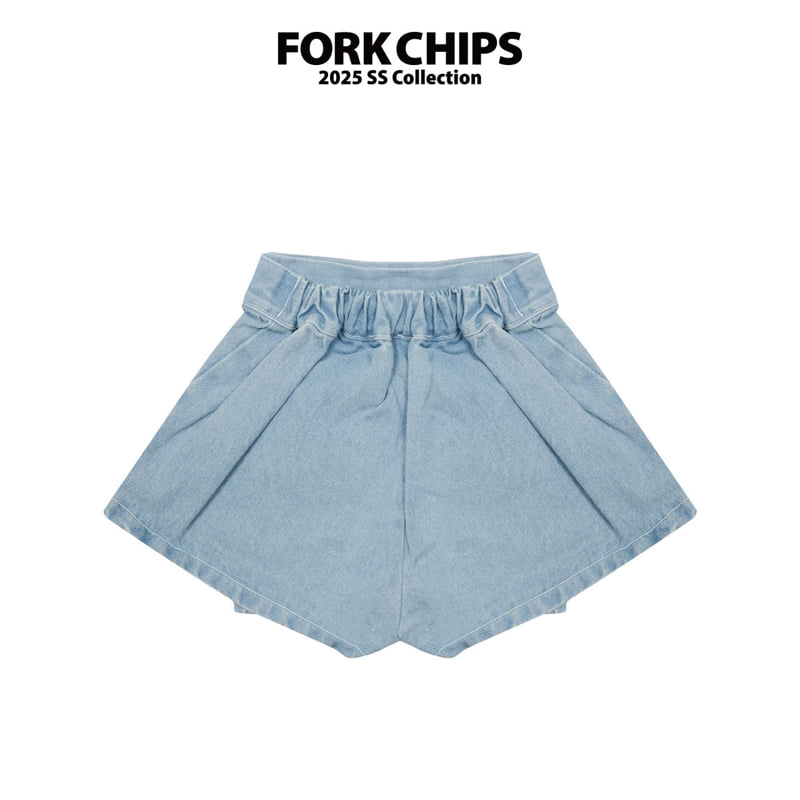 Fork Chips - Korean Children Fashion - #stylishchildhood - BB Denim Skirt - 3