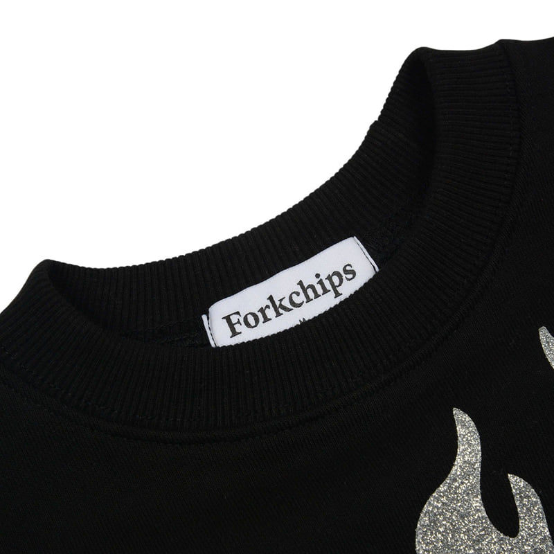 Fork Chips - Korean Children Fashion - #todddlerfashion - Burning Banding Sweatshirts - 5