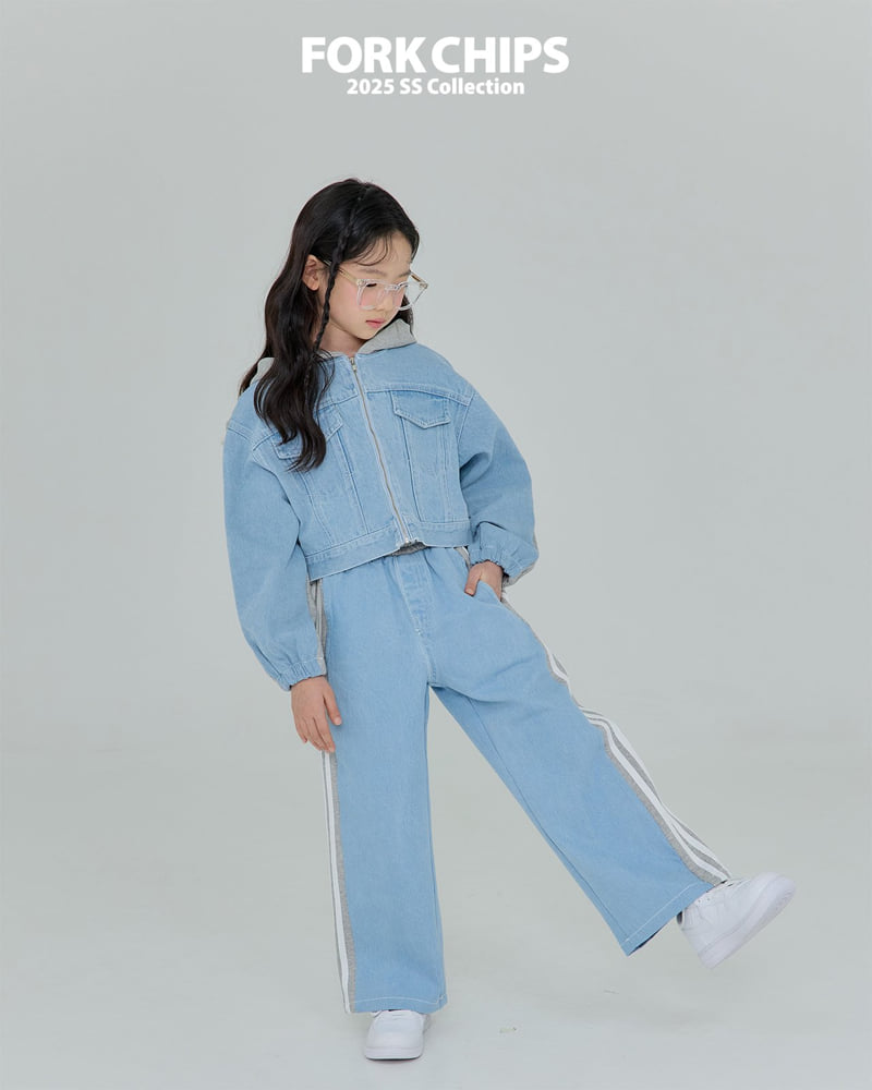 Fork Chips - Korean Children Fashion - #toddlerclothing - Bless Hood Zip-up Jacket - 11