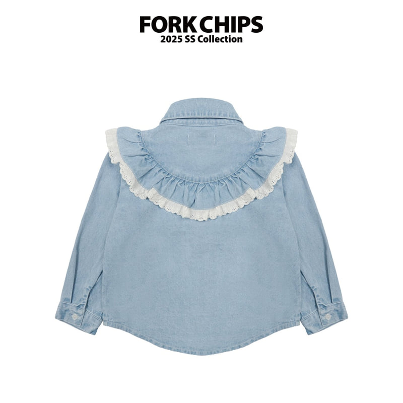 Fork Chips - Korean Children Fashion - #toddlerclothing - Hippie Denim Blouse - 3