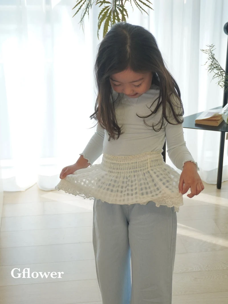 G Flower - Korean Children Fashion - #kidsstore - Lace Jeans Set - 6