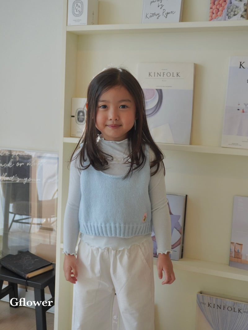 G Flower - Korean Children Fashion - #prettylittlegirls - Blue Knit Vest - 7