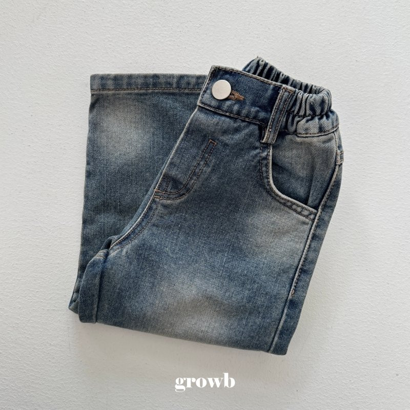 Grow B - Korean Children Fashion - #Kfashion4kids - Brush Denim Pants - 9