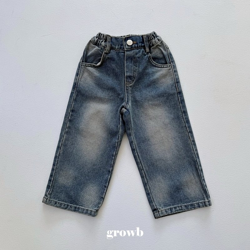 Grow B - Korean Children Fashion - #childofig - Brush Denim Pants