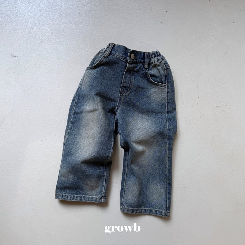 Grow B - Korean Children Fashion - #designkidswear - Brush Denim Pants - 3