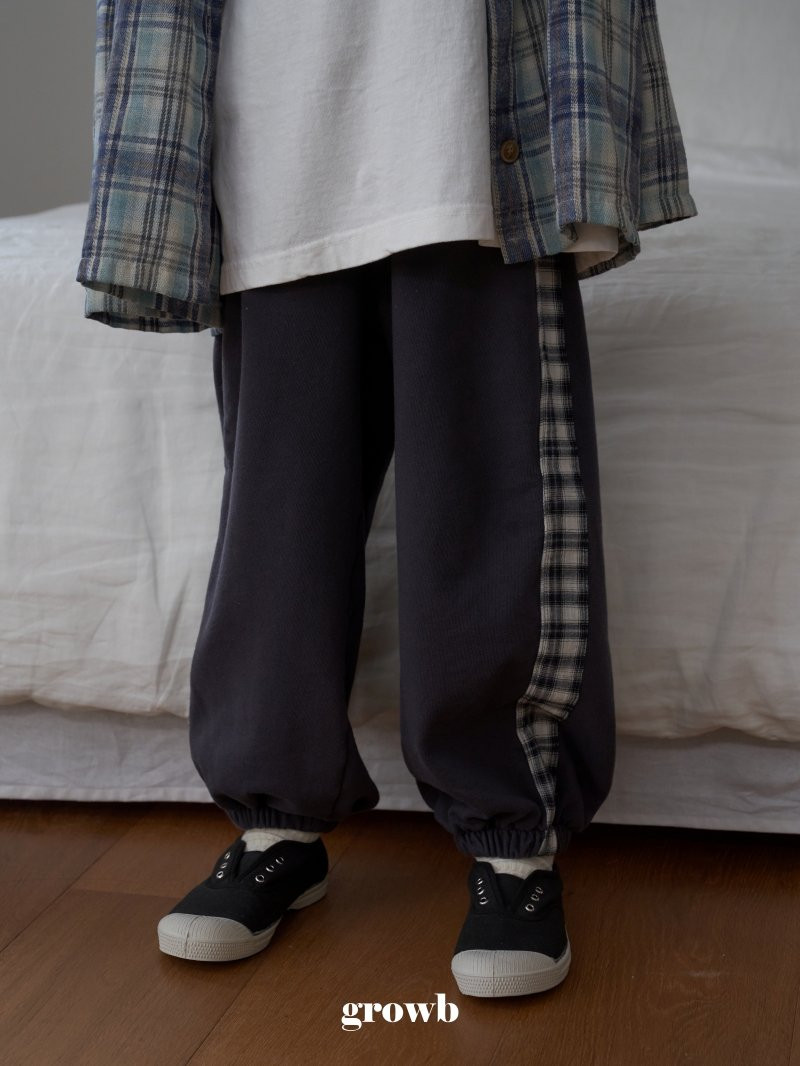 Grow B - Korean Children Fashion - #designkidswear - Check Jogger Pants - 12