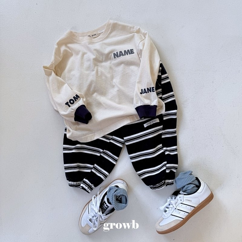 Grow B - Korean Children Fashion - #kidsshorts - Name Tee - 6