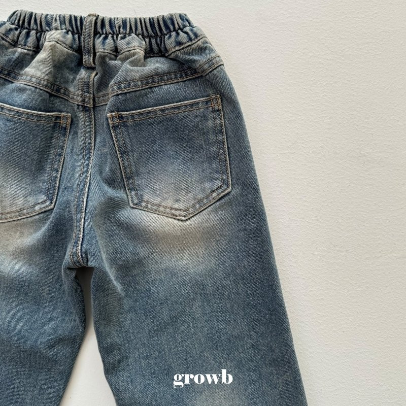 Grow B - Korean Children Fashion - #kidsstore - Brush Denim Pants - 7