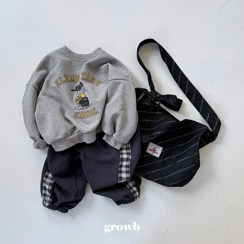 Grow B - Korean Children Fashion - #littlefashionista - Check Jogger Pants - 4