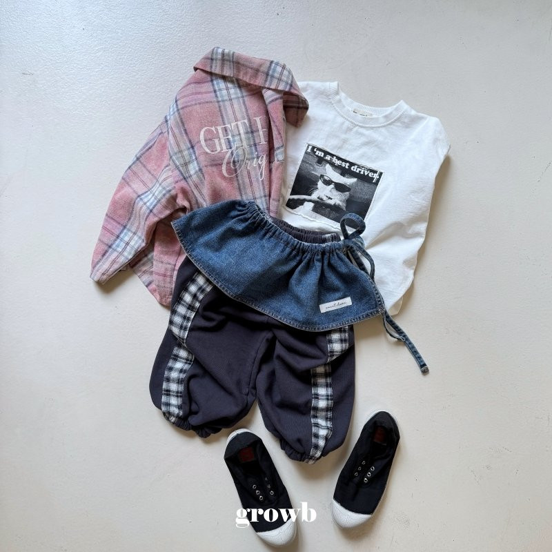 Grow B - Korean Children Fashion - #todddlerfashion - Check Jogger Pants - 7