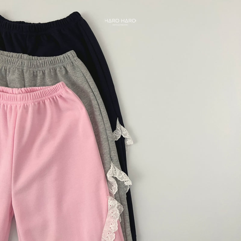 Haro Haro - Korean Children Fashion - #childofig - Ribbon Lace Wide Pants - 8