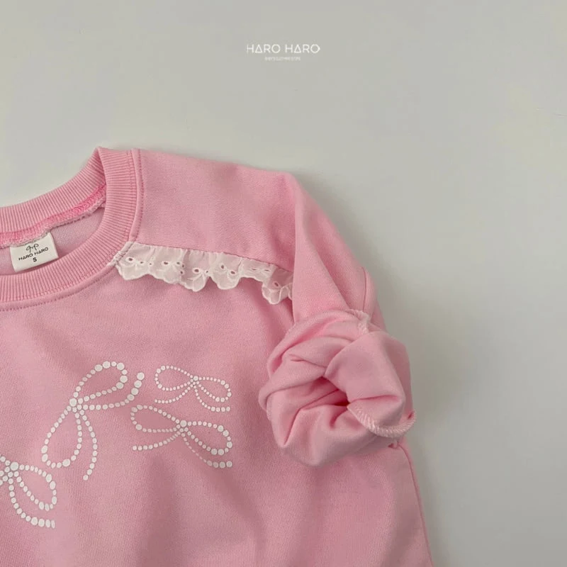 Haro Haro - Korean Children Fashion - #childofig - Lace Ribbon Sweatshirts - 7
