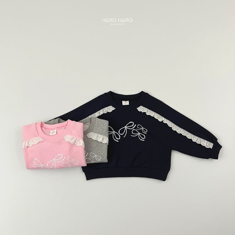 Haro Haro - Korean Children Fashion - #childofig - Lace Ribbon Sweatshirts - 8