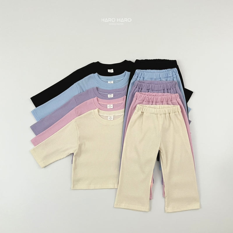 Haro Haro - Korean Children Fashion - #childofig - Berry Ribbed Top Bottom Set - 3