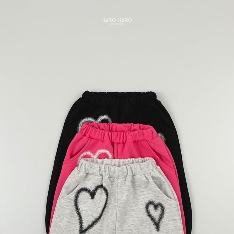 Haro Haro - Korean Children Fashion - #childofig - Spray Heart Jogger Pants - 7