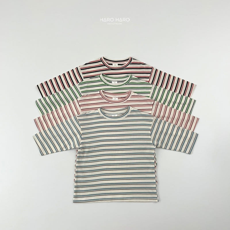 Haro Haro - Korean Children Fashion - #childofig - Retro Stripe Tee - 3
