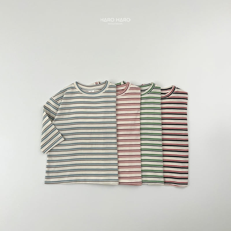 Haro Haro - Korean Children Fashion - #childofig - Retro Stripe Tee - 4