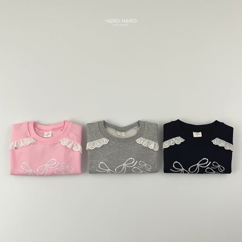 Haro Haro - Korean Children Fashion - #childrensboutique - Lace Ribbon Sweatshirts - 9