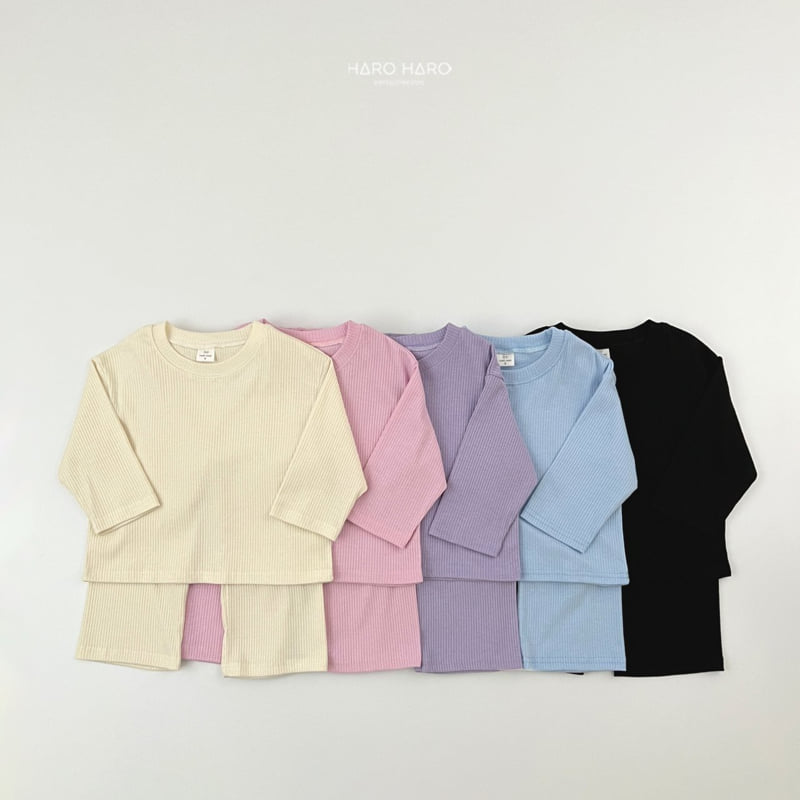 Haro Haro - Korean Children Fashion - #childofig - Berry Ribbed Top Bottom Set - 4