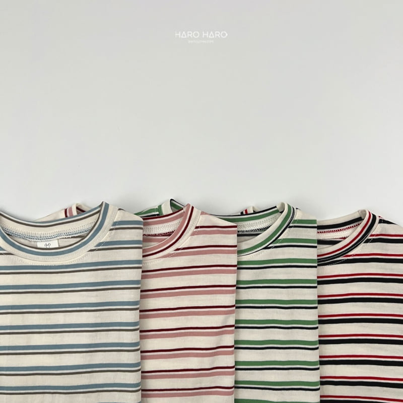 Haro Haro - Korean Children Fashion - #childrensboutique - Retro Stripe Tee - 5