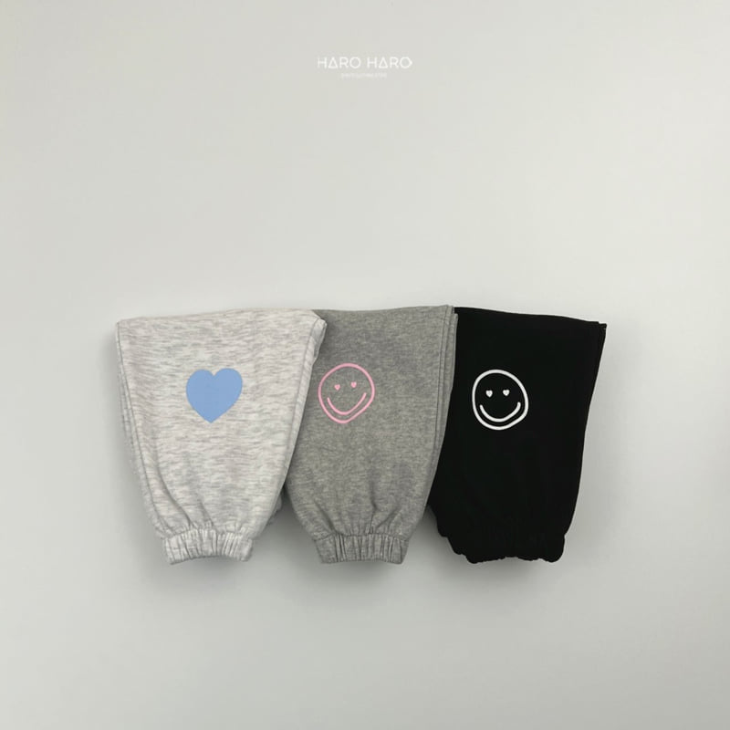 Haro Haro - Korean Children Fashion - #childrensboutique - Heart Smile Jogger Pants - 11