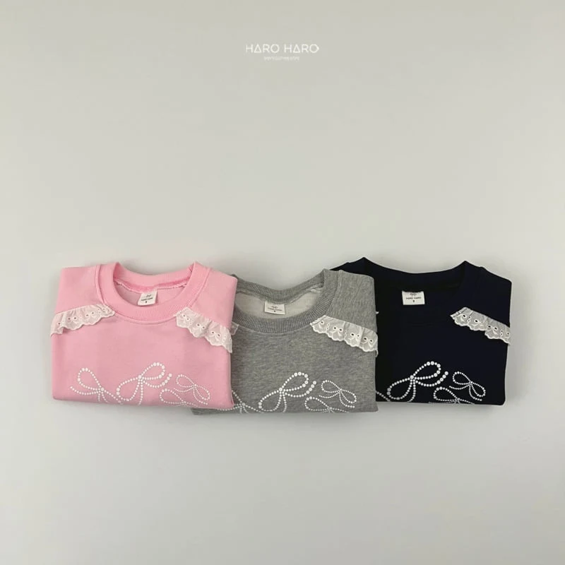 Haro Haro - Korean Children Fashion - #designkidswear - Lace Ribbon Sweatshirts - 10