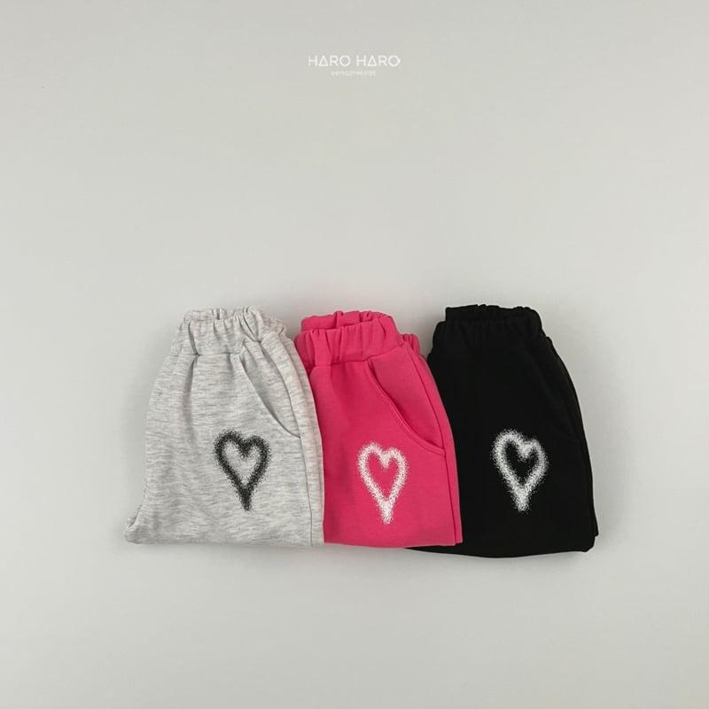 Haro Haro - Korean Children Fashion - #designkidswear - Spray Heart Jogger Pants - 10