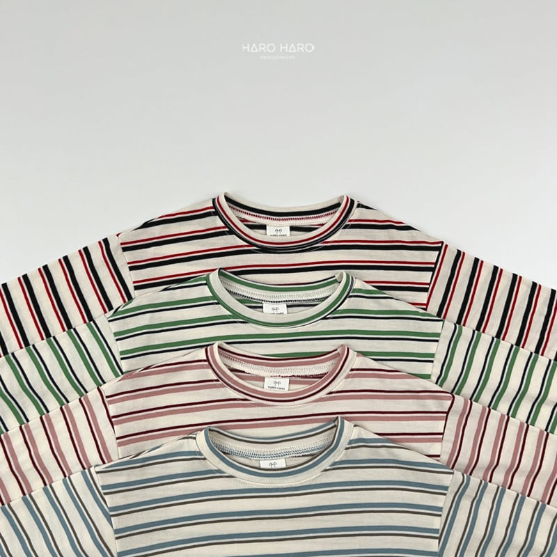 Haro Haro - Korean Children Fashion - #designkidswear - Retro Stripe Tee - 6