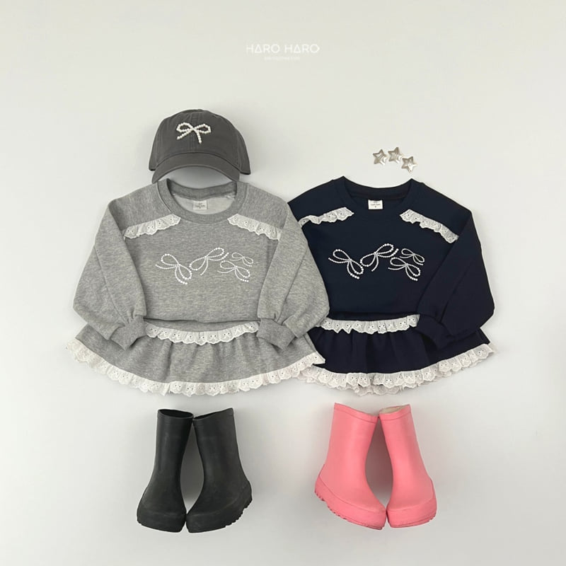 Haro Haro - Korean Children Fashion - #discoveringself - Lace Ribbon Sweatshirts - 11