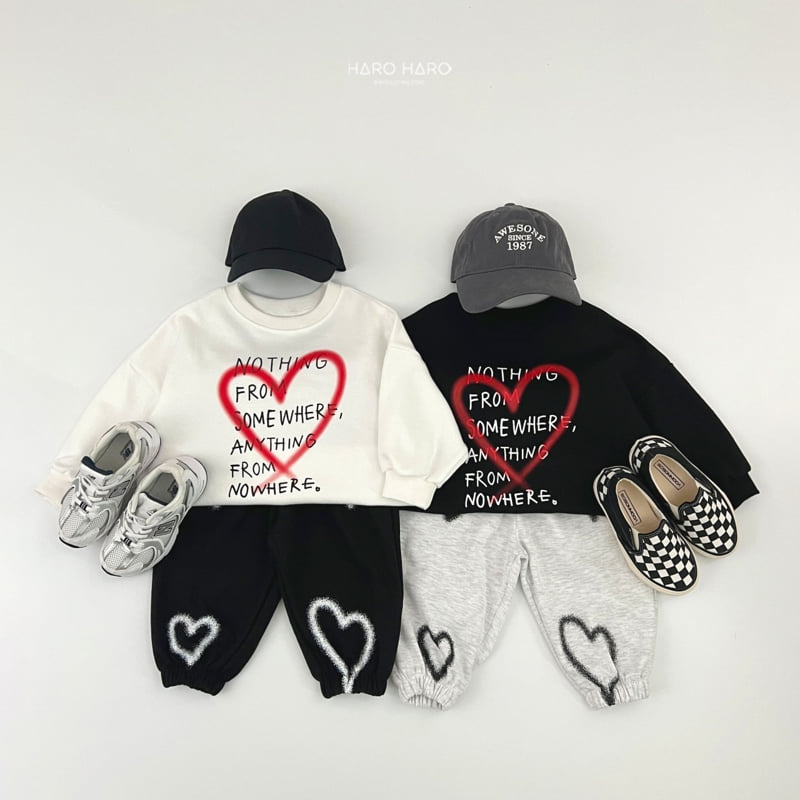 Haro Haro - Korean Children Fashion - #discoveringself - Spray Heart Jogger Pants - 11