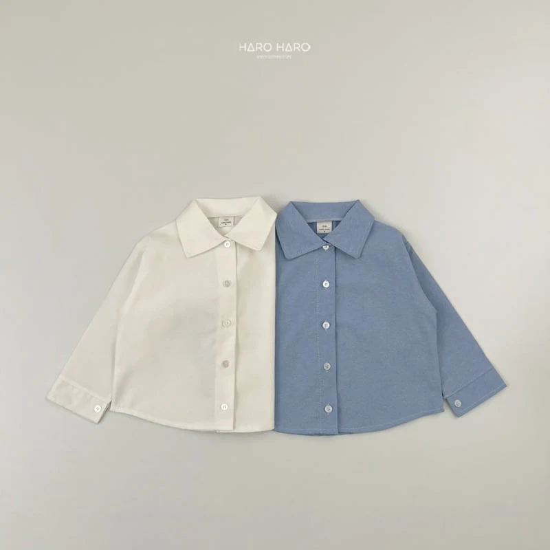 Haro Haro - Korean Children Fashion - #discoveringself - Crown Oxford Shirt - 4
