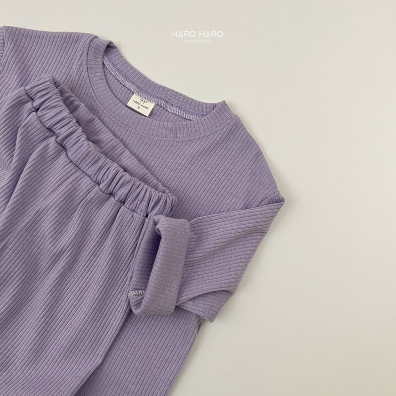 Haro Haro - Korean Children Fashion - #fashionkids - Berry Ribbed Top Bottom Set - 7