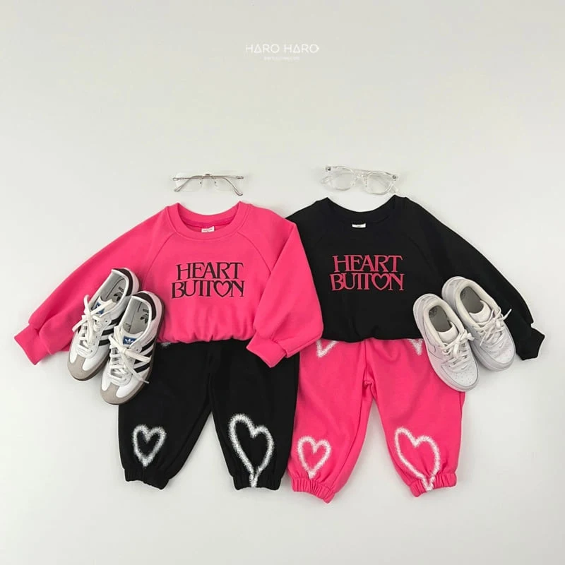 Haro Haro - Korean Children Fashion - #fashionkids - Spray Heart Jogger Pants - 12
