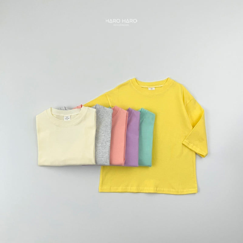 Haro Haro - Korean Children Fashion - #kidsshorts - Pastel Loose Fit Tee - 7