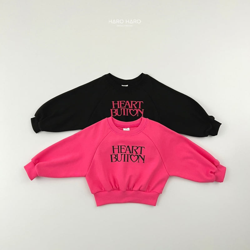 Haro Haro - Korean Children Fashion - #kidsshorts - Heart Button Sweatshirts - 3