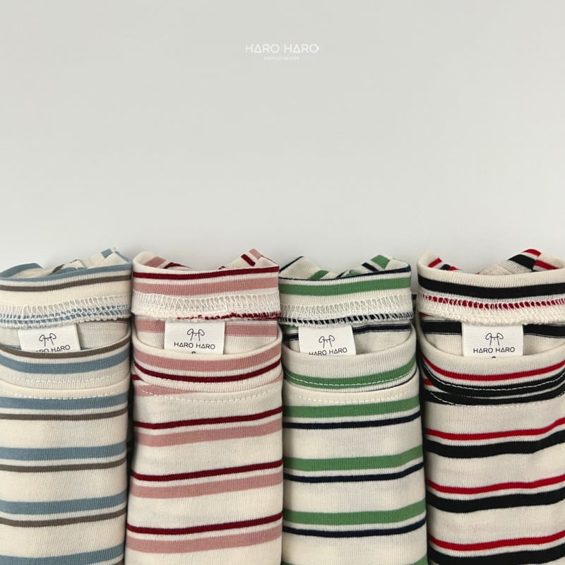 Haro Haro - Korean Children Fashion - #kidsshorts - Retro Stripe Tee - 9