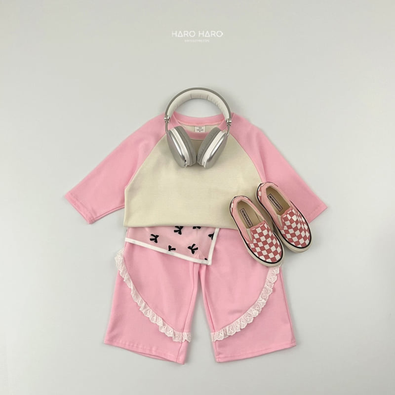 Haro Haro - Korean Children Fashion - #kidsstore - Cream Raglan Tee - 12