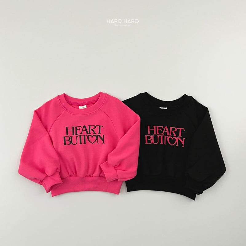 Haro Haro - Korean Children Fashion - #kidsshorts - Heart Button Sweatshirts - 4