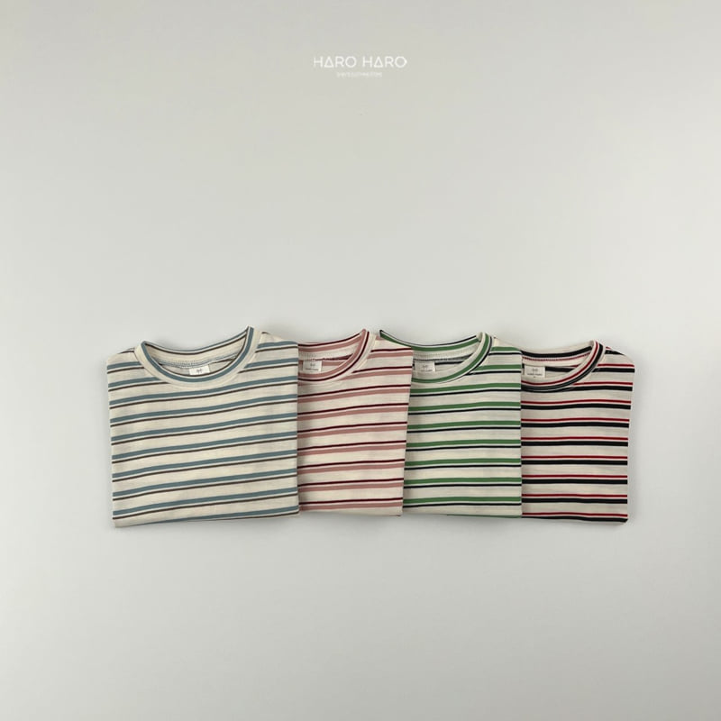 Haro Haro - Korean Children Fashion - #kidsstore - Retro Stripe Tee - 10