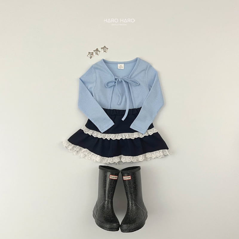 Haro Haro - Korean Children Fashion - #kidzfashiontrend - Ribbon Cardigan Set - 12