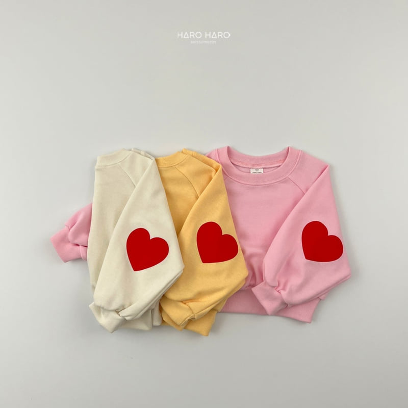 Haro Haro - Korean Children Fashion - #magicofchildhood - Heart Pan Pan Sweatshirts - 7