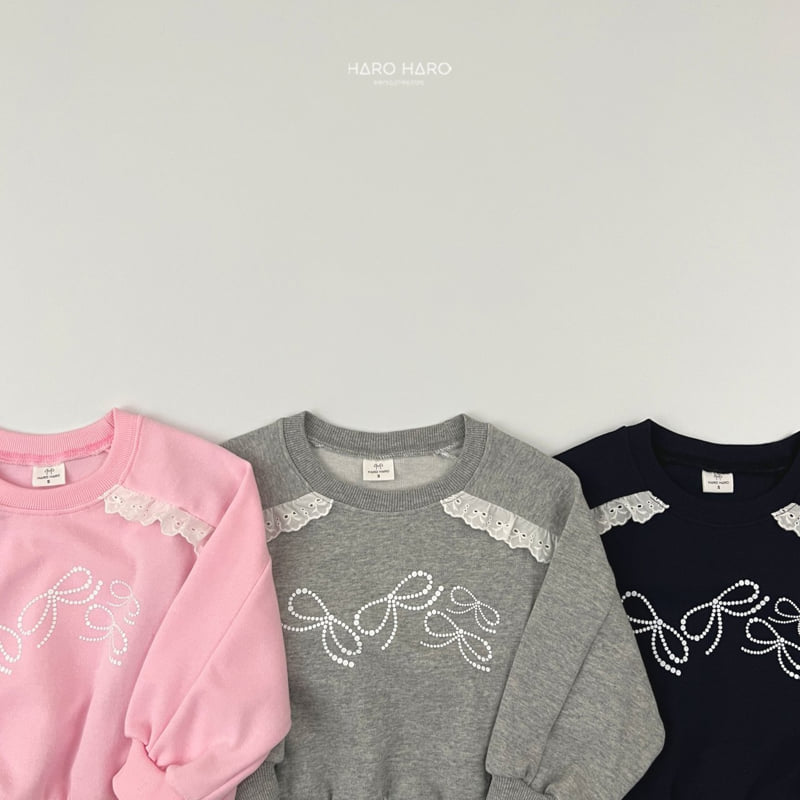 Haro Haro - Korean Children Fashion - #minifashionista - Lace Ribbon Sweatshirts - 5