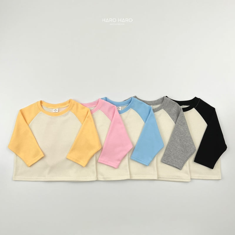 Haro Haro - Korean Children Fashion - #todddlerfashion - Cream Raglan Tee - 4