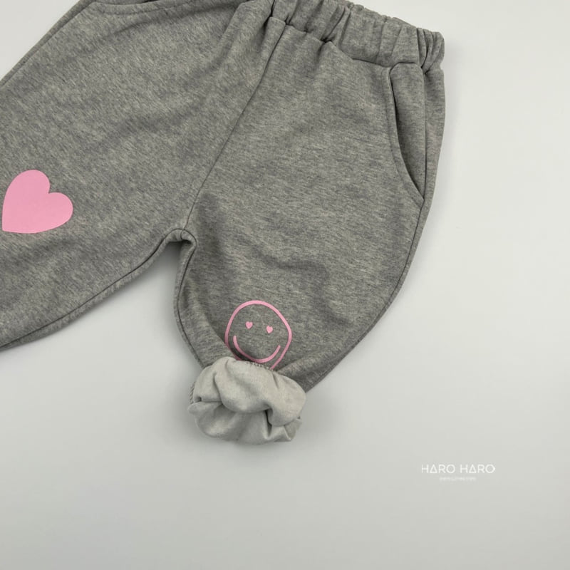 Haro Haro - Korean Children Fashion - #toddlerclothing - Heart Smile Jogger Pants - 8