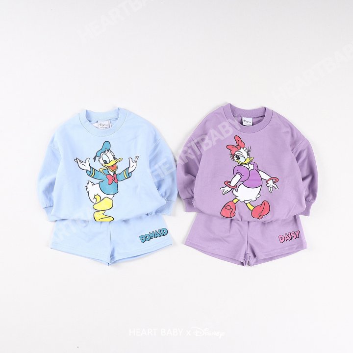 Heart Baby - Korean Children Fashion - #childofig - M Friends Shorts Top Bottom Set - 2